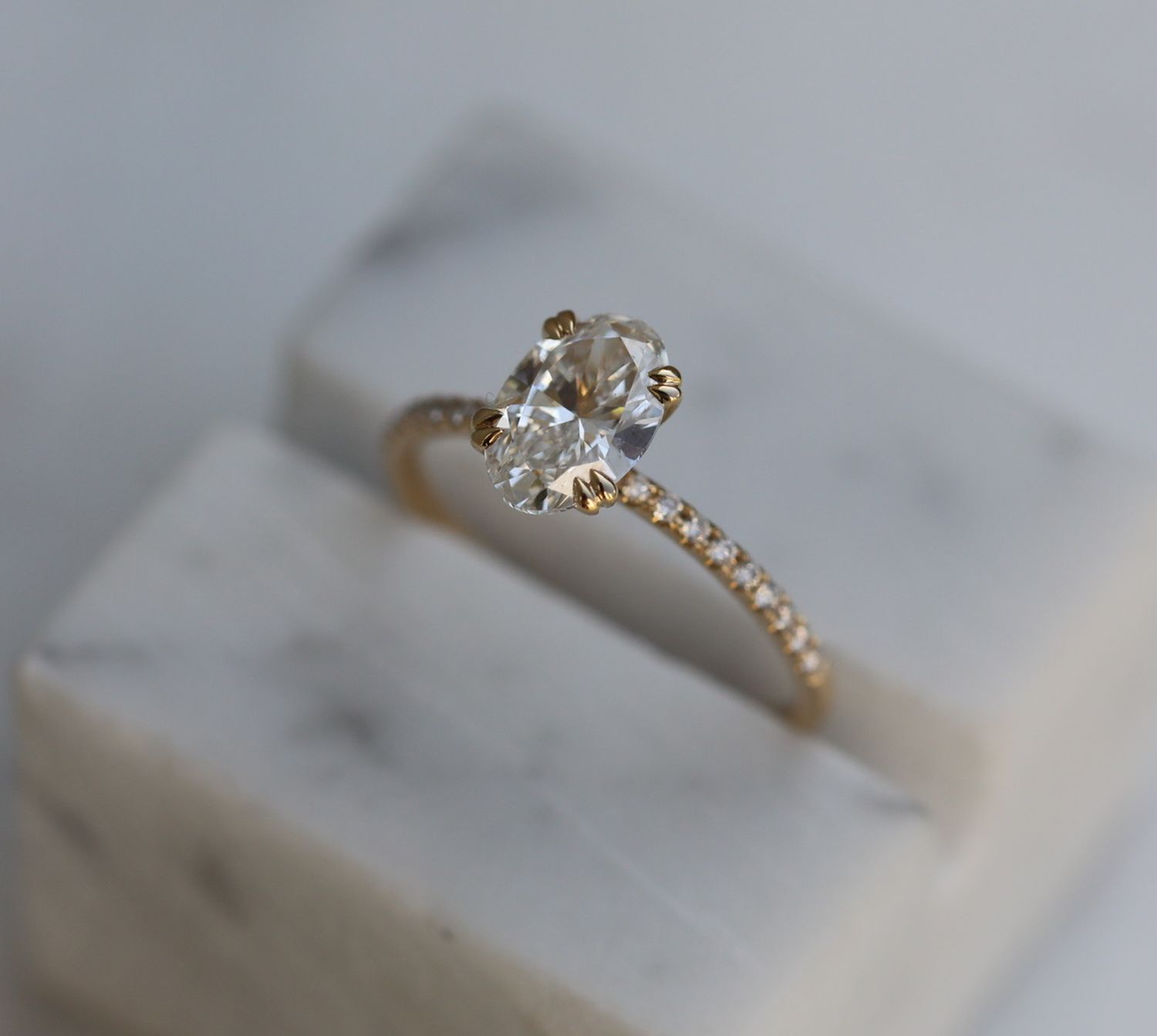 1.21 CT Oval Lab-Grown Diamond Pavé Delight Engagement Ring