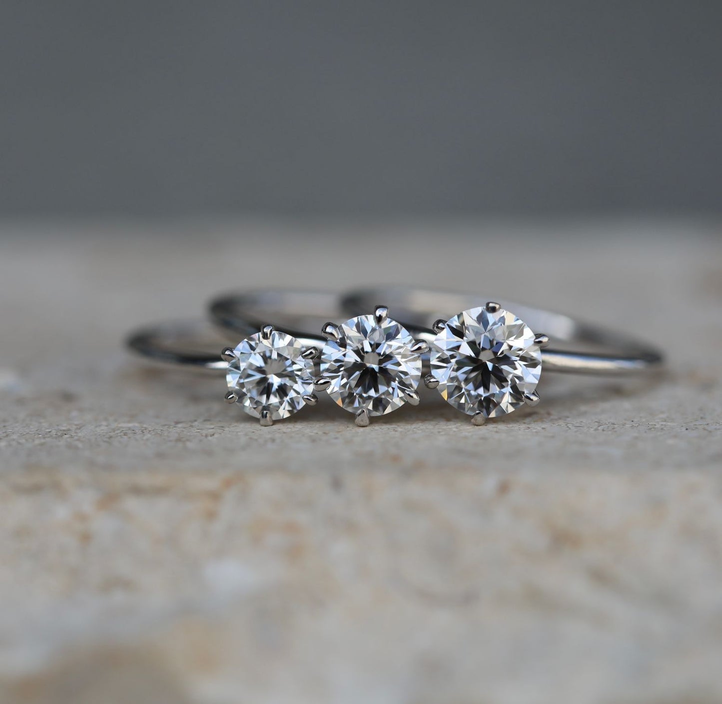 1.0 CT Round Lab-Grown Diamond Solitaire Ring in Classic Gold Setting 10