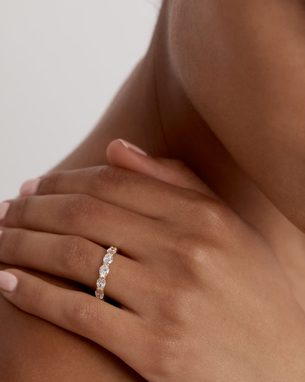 3/4 Eternity-2.35 CT Oval Lab Grown Diamond Wedding Band