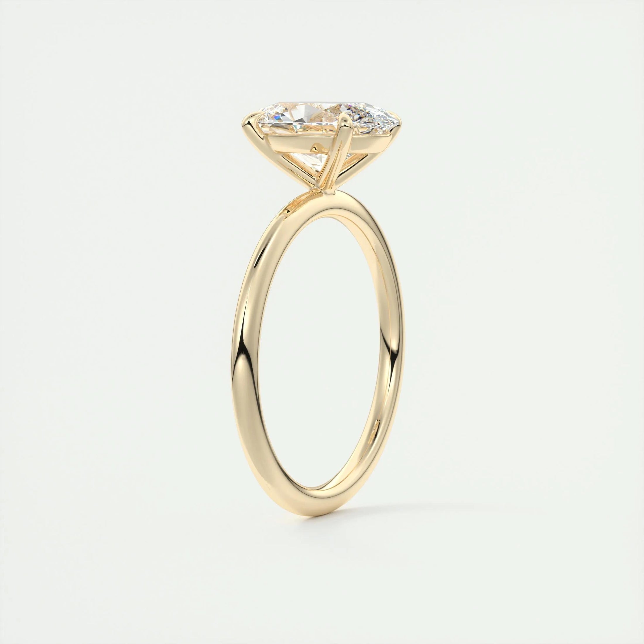 2.0 CT Oval Lab Grown Diamond Solitaire Engagement Ring