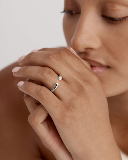 0.20 TCW Round Lab-Grown Diamond Open Wedding Band Ring 2