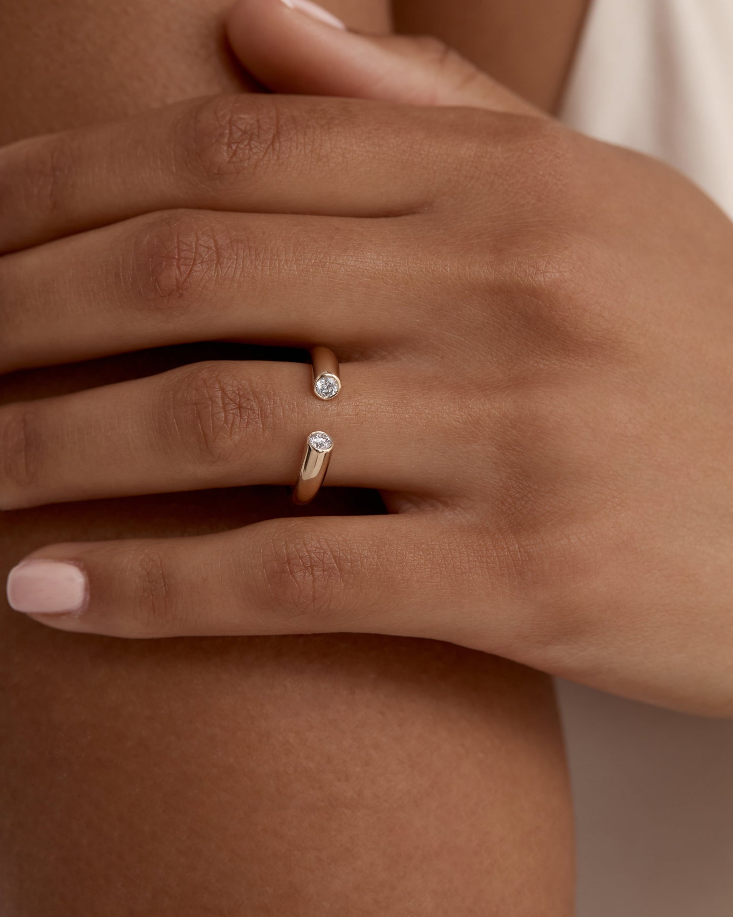 Elegant 0.50 TCW Round Lab Grown Diamond Open Band Ring 9