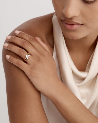 Elegant 0.50 TCW Round Lab Grown Diamond Open Band Ring 6