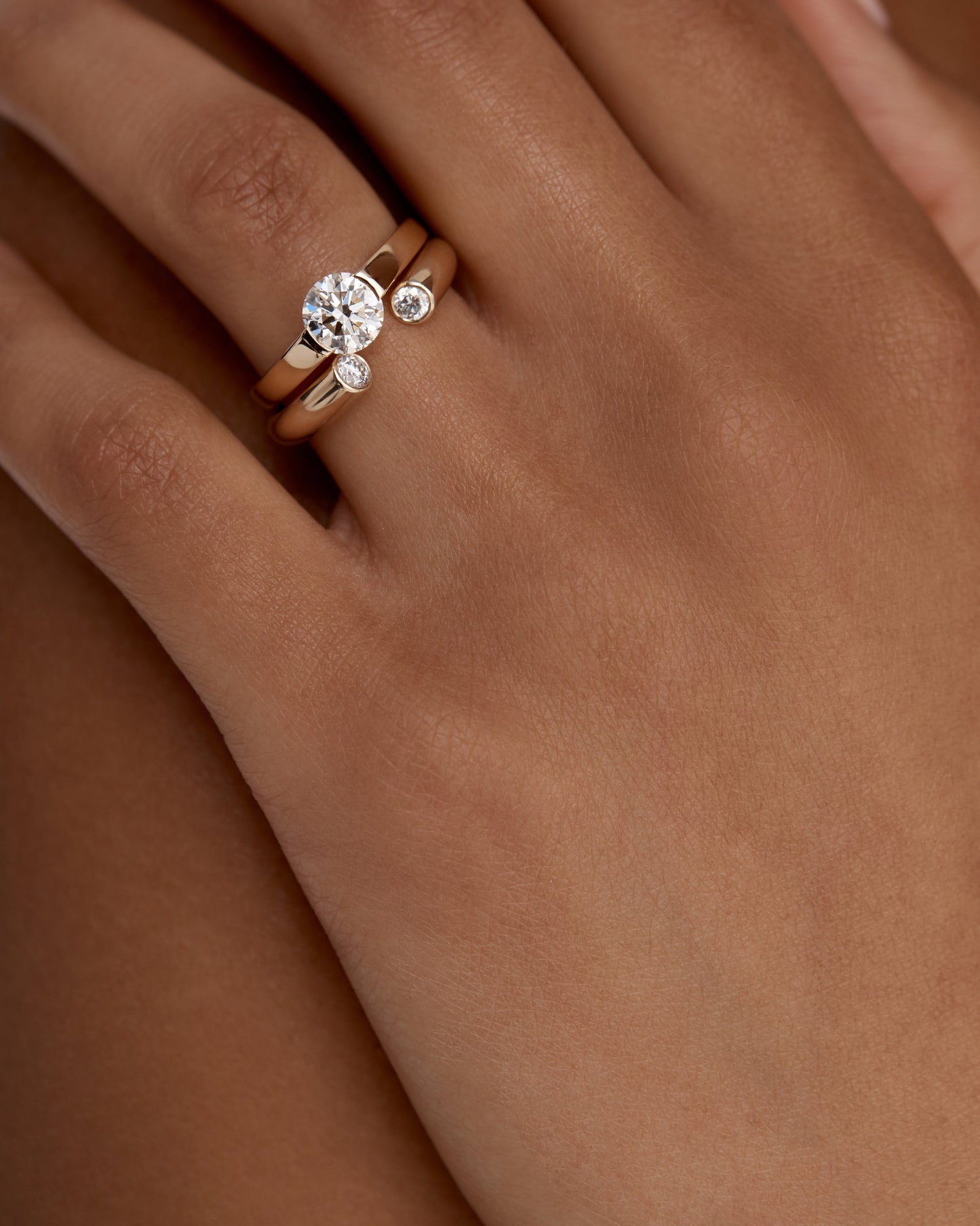 Elegant 0.50 TCW Round Lab Grown Diamond Open Band Ring 5
