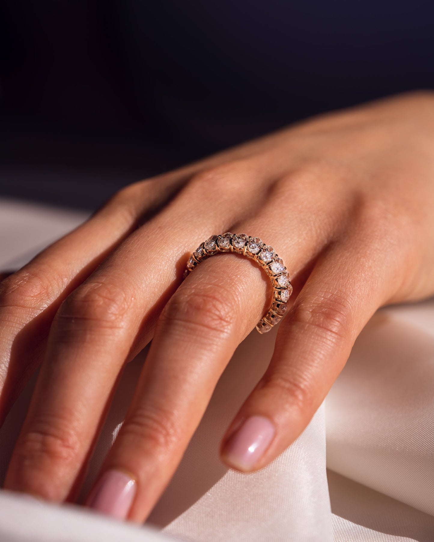 3.45 TCW Oval Lab Grown Diamond Half Eternity Wedding Band