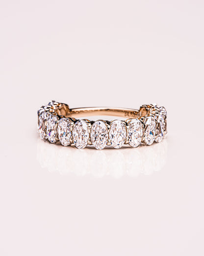 3.45 TCW Oval Lab Grown Diamond Half Eternity Wedding Band
