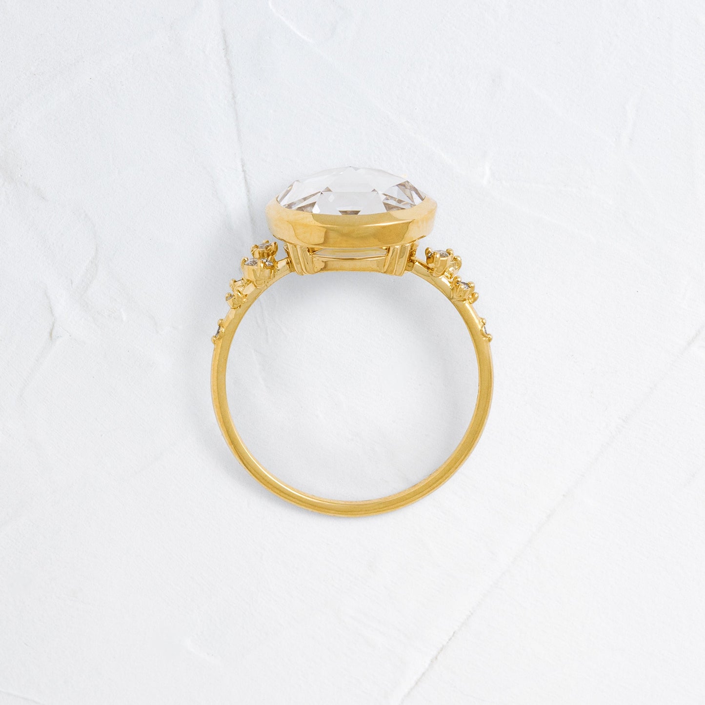 Bezel & Cluster-Rose Cut Lab Grown Diamond Engagement Ring