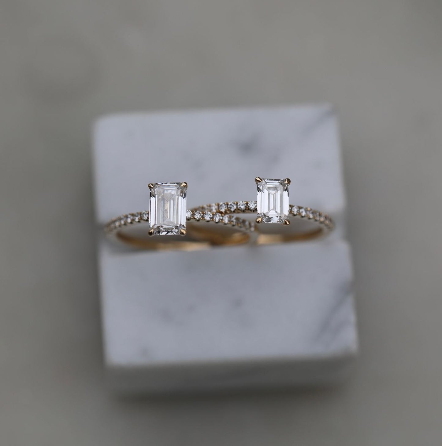 0.90 CT Emerald Cut Pave CVD F/VVS2 Diamond Engagement Ring 8