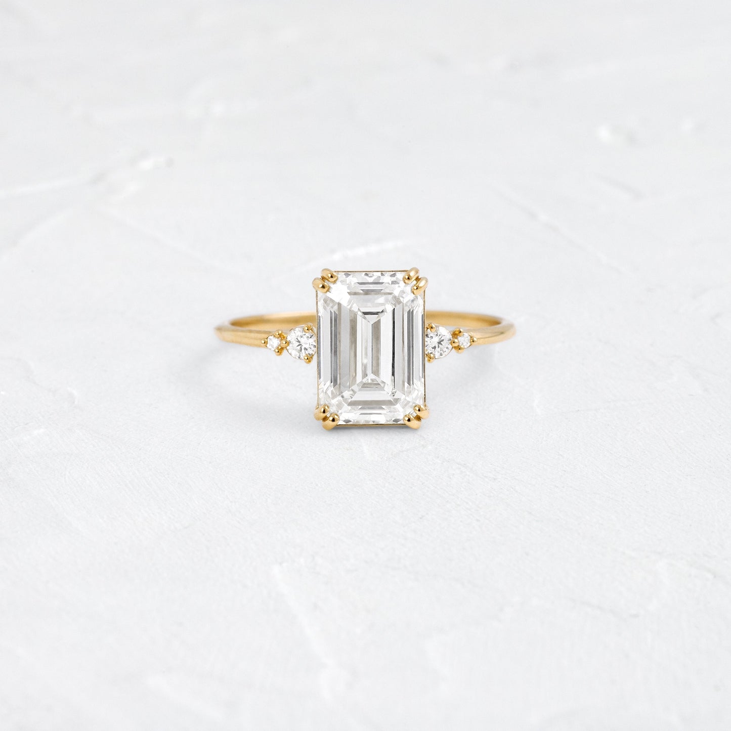 Cluster-Emerald Lab Grown Diamond Engagement Ring