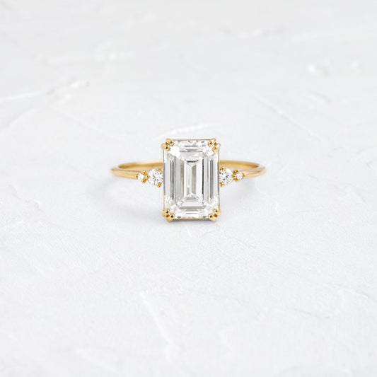 Cluster-Emerald Lab Grown Diamond Engagement Ring