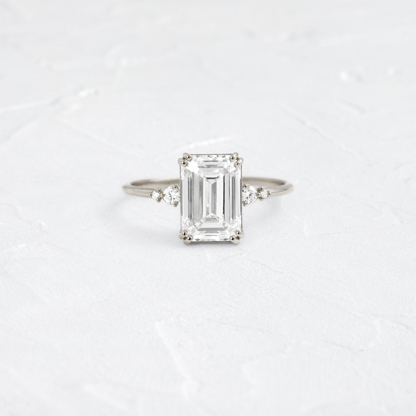 Cluster-Emerald Lab Grown Diamond Engagement Ring