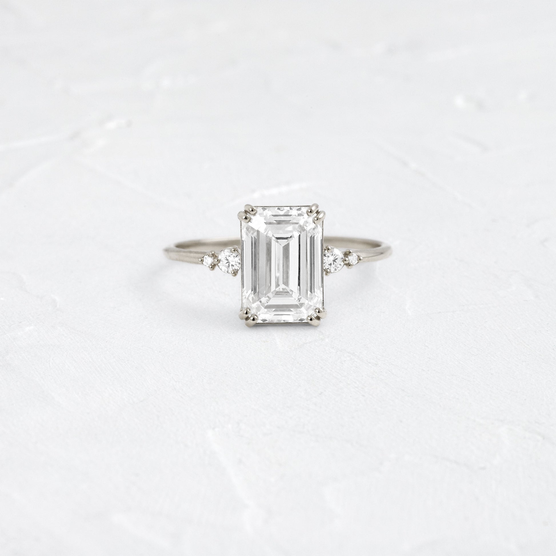 Cluster-Emerald Lab Grown Diamond Engagement Ring