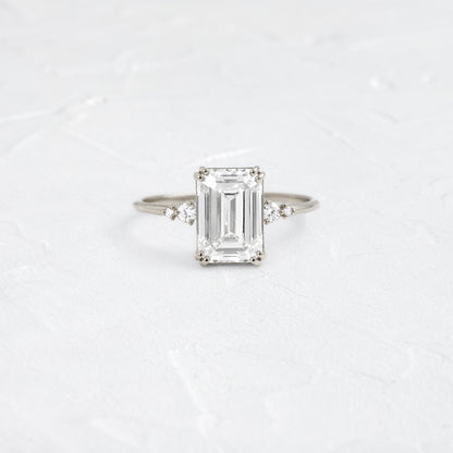 Cluster-Emerald Lab Grown Diamond Engagement Ring