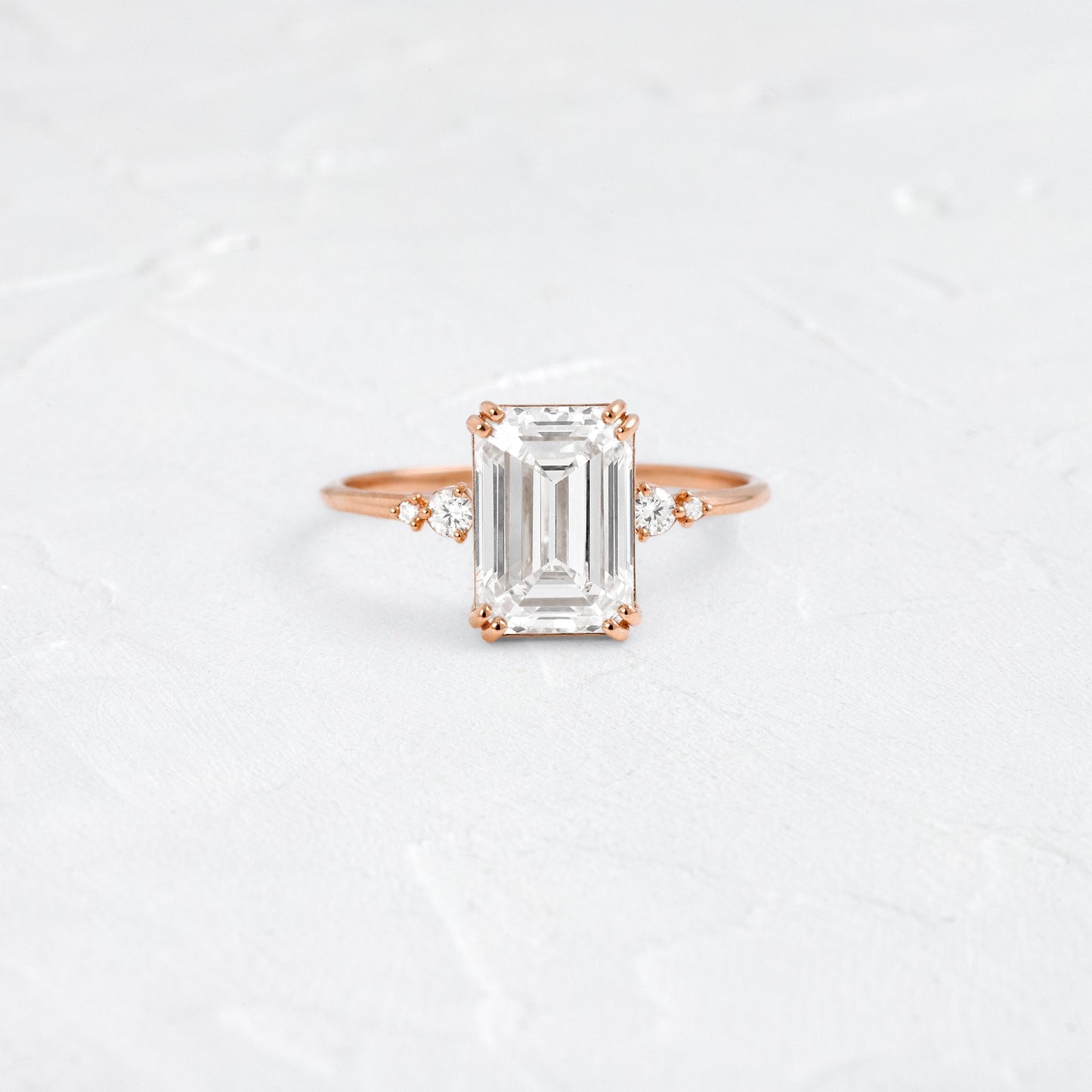 Cluster-Emerald Lab Grown Diamond Engagement Ring
