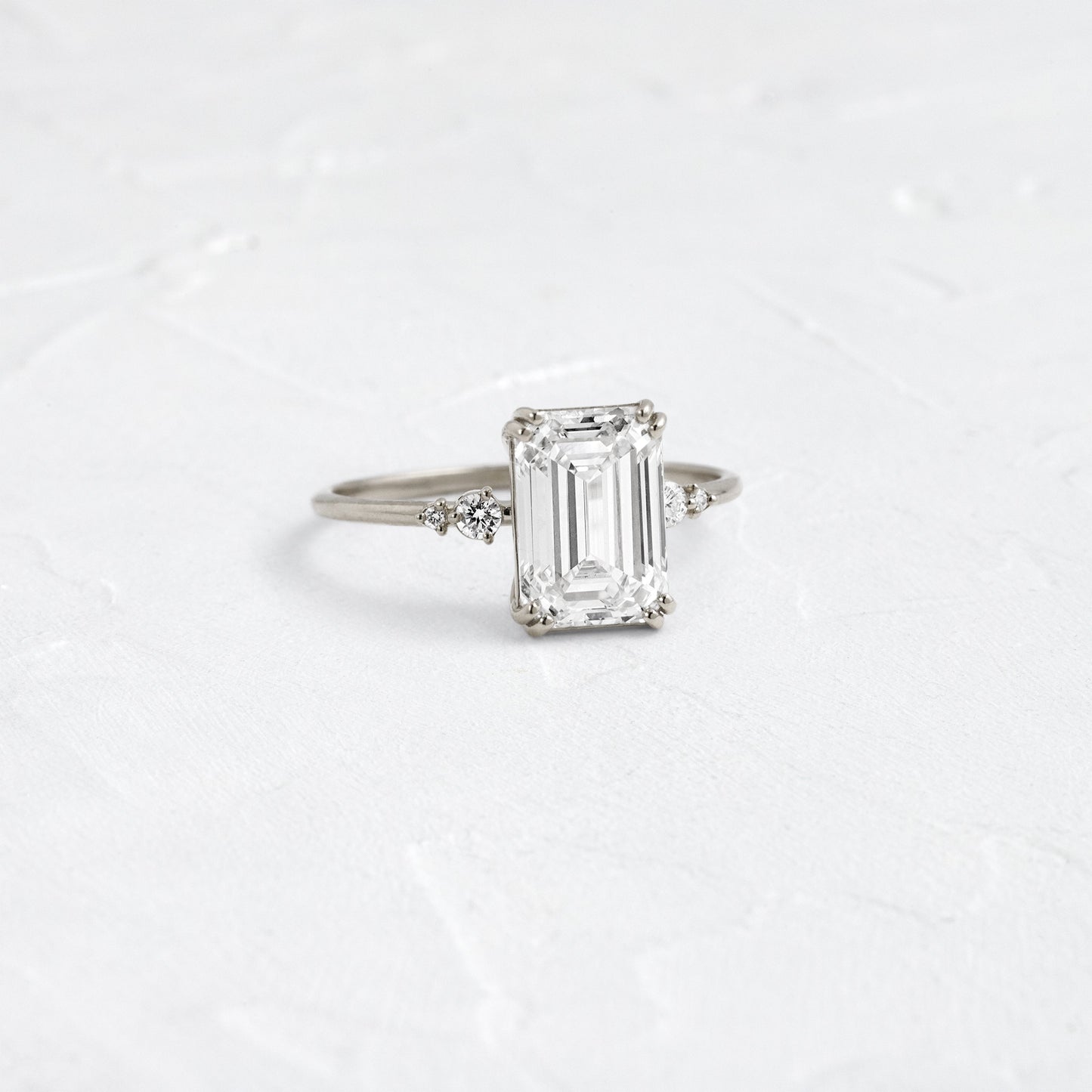 Cluster-Emerald Lab Grown Diamond Engagement Ring