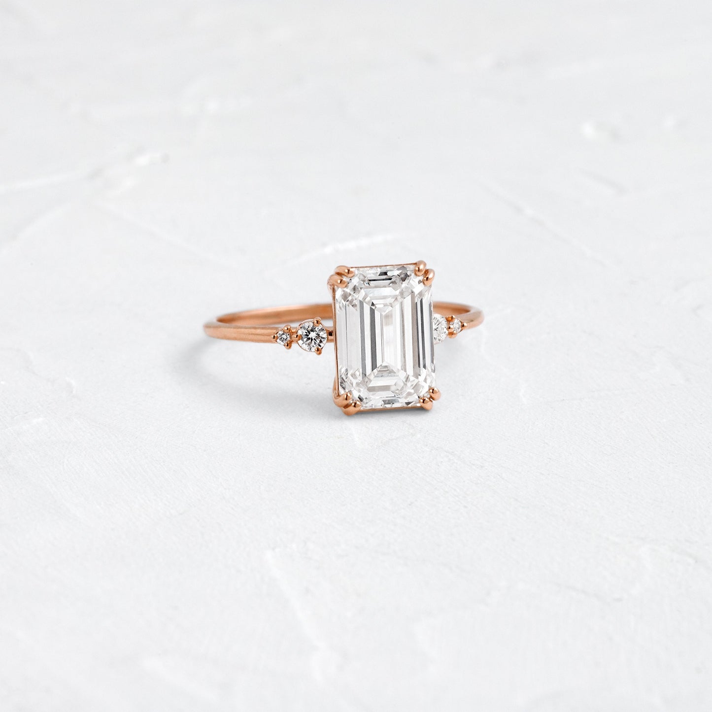 Cluster-Emerald Lab Grown Diamond Engagement Ring