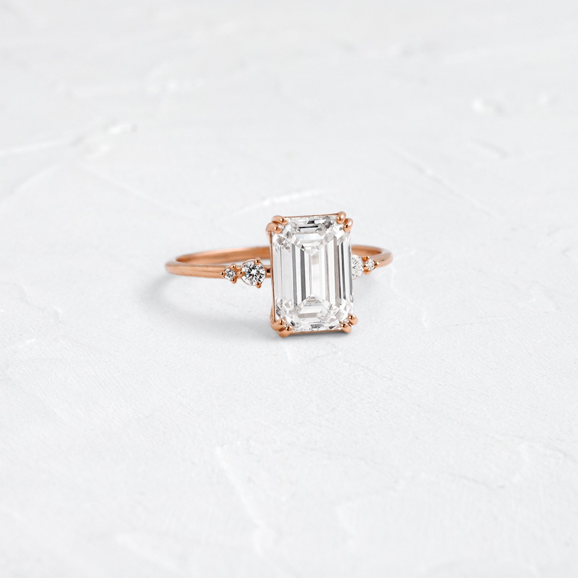 Cluster-Emerald Lab Grown Diamond Engagement Ring