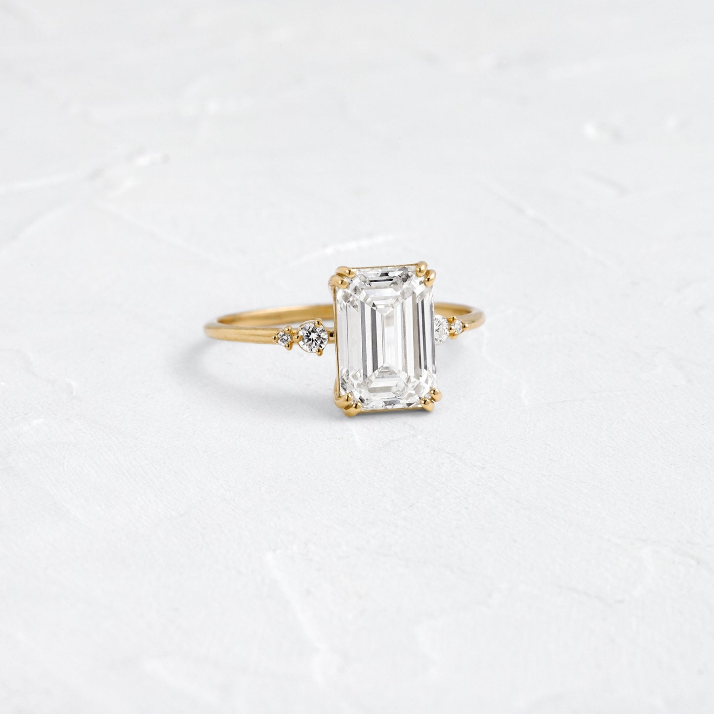 Cluster-Emerald Lab Grown Diamond Engagement Ring
