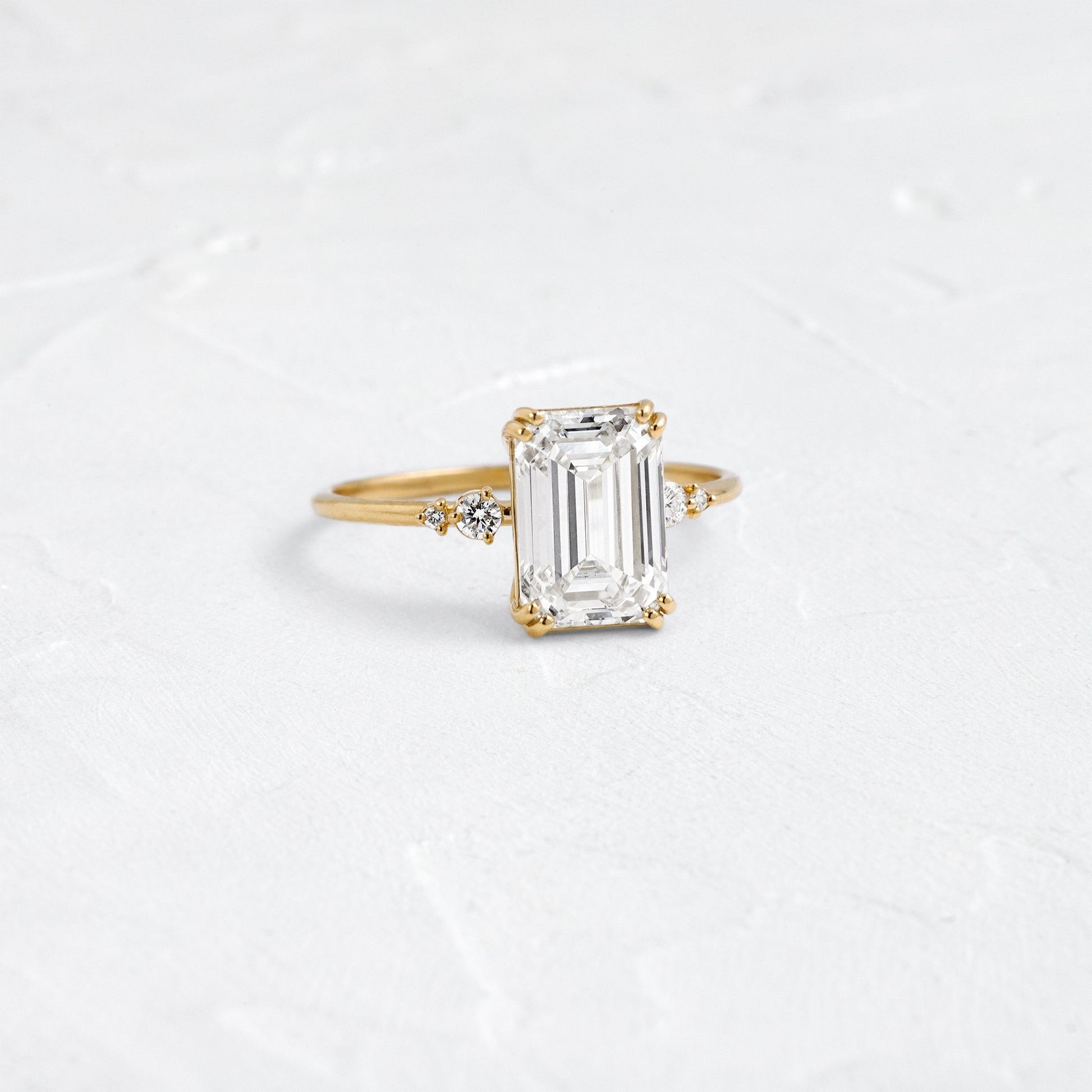 Cluster-Emerald Lab Grown Diamond Engagement Ring
