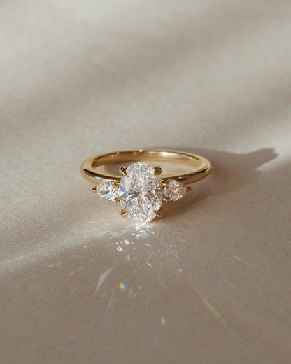Three Stone-Oval Lab Grown Diamond Engagement Ring