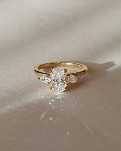 Three Stone-Oval Lab Grown Diamond Engagement Ring