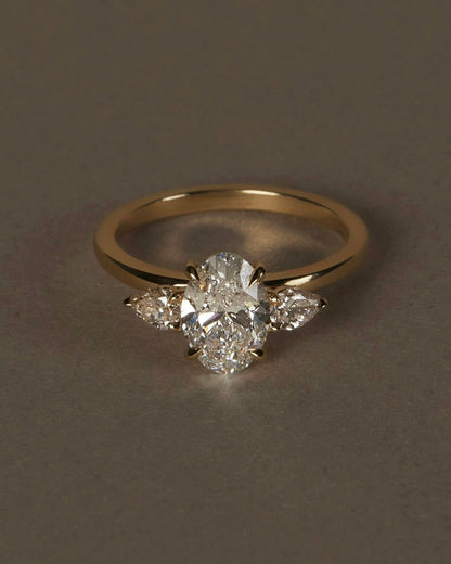 Three Stone-Oval Lab Grown Diamond Engagement Ring