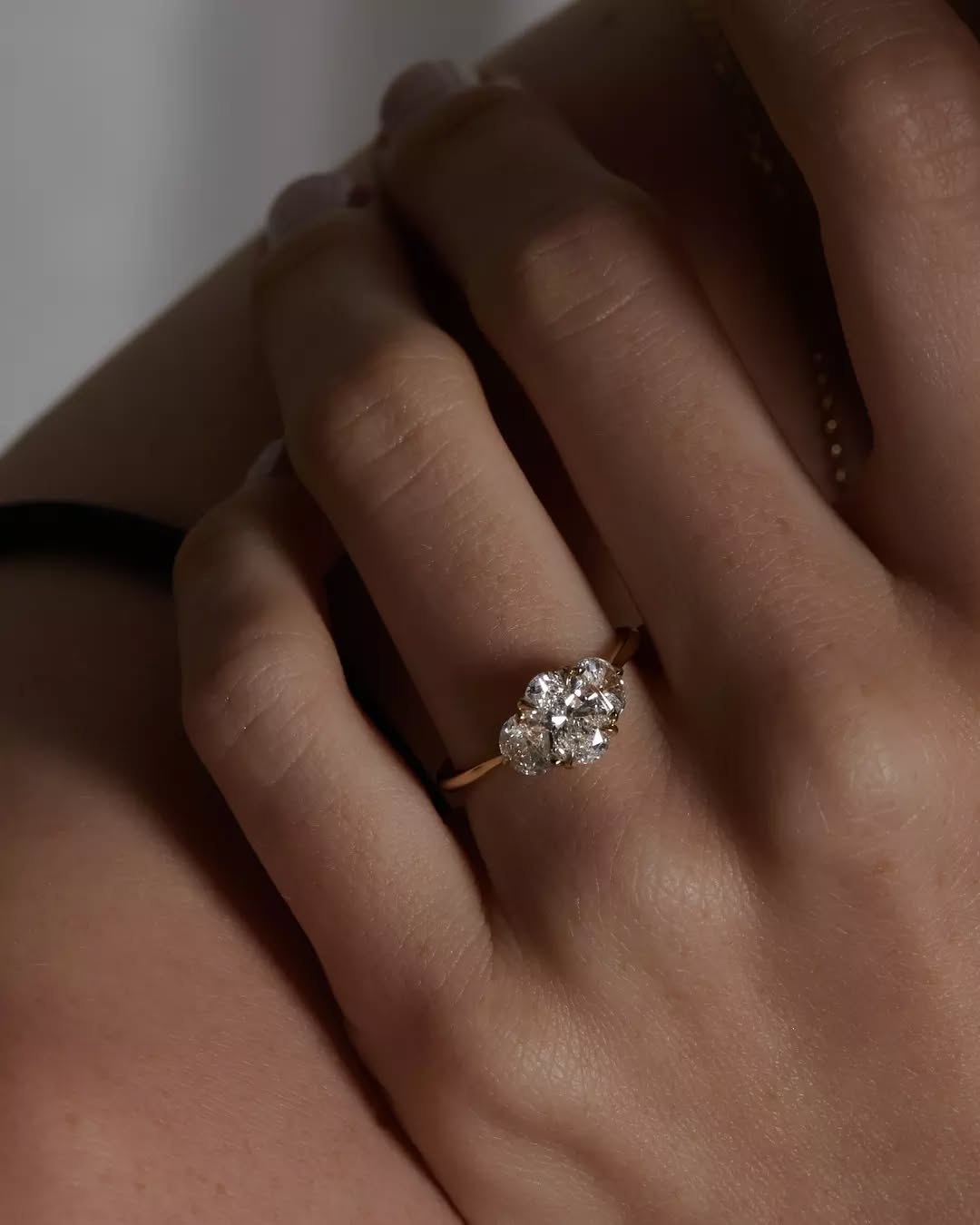 Three Stone-Oval Lab Grown Diamond Engagement Ring