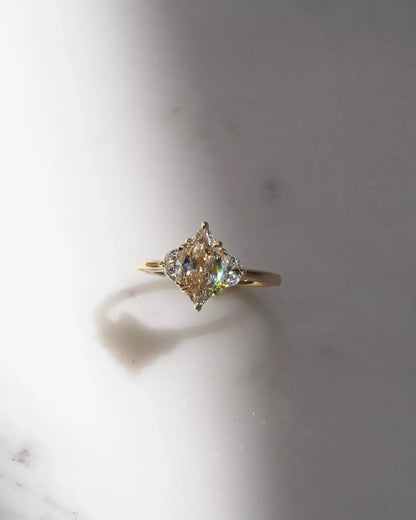 Three Stone-Marquise Lab Grown Diamond Engagement Ring