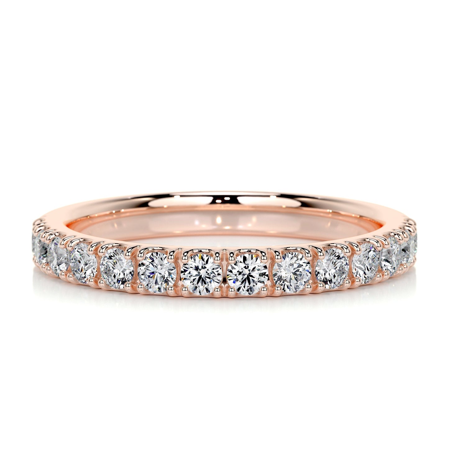 0.5 TCW Round Lab Grown Diamond Half Eternity Wedding Band 10
