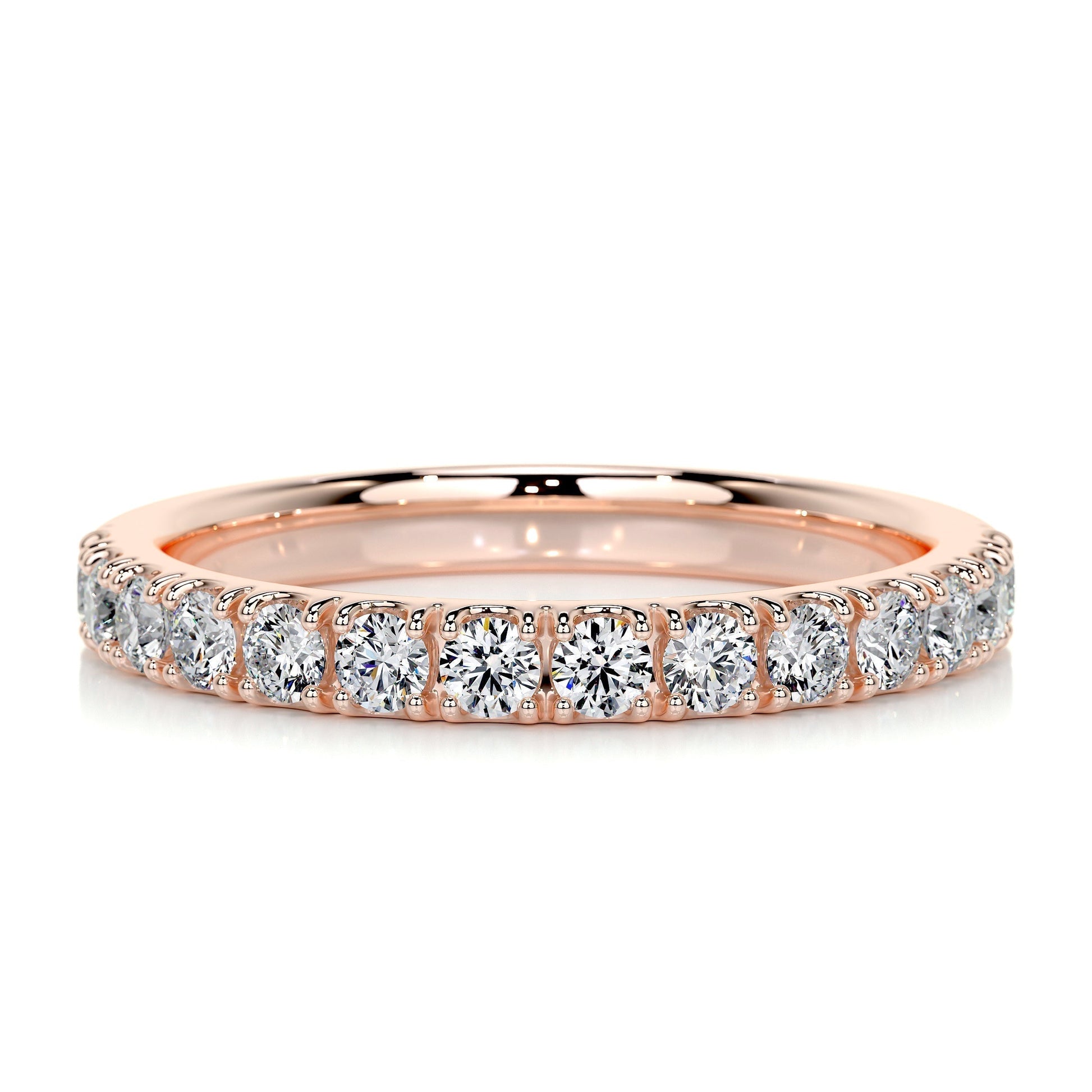 0.5 TCW Round Lab Grown Diamond Half Eternity Wedding Band 10