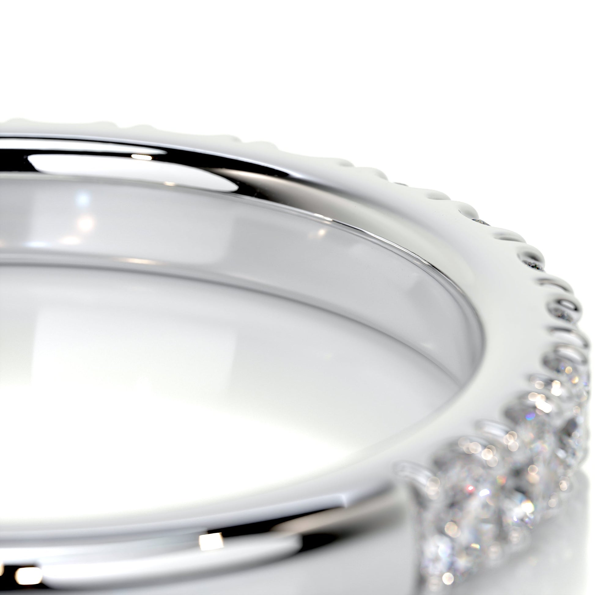 0.5 Carat Round Lab Grown Diamond Half Eternity Wedding Band 7
