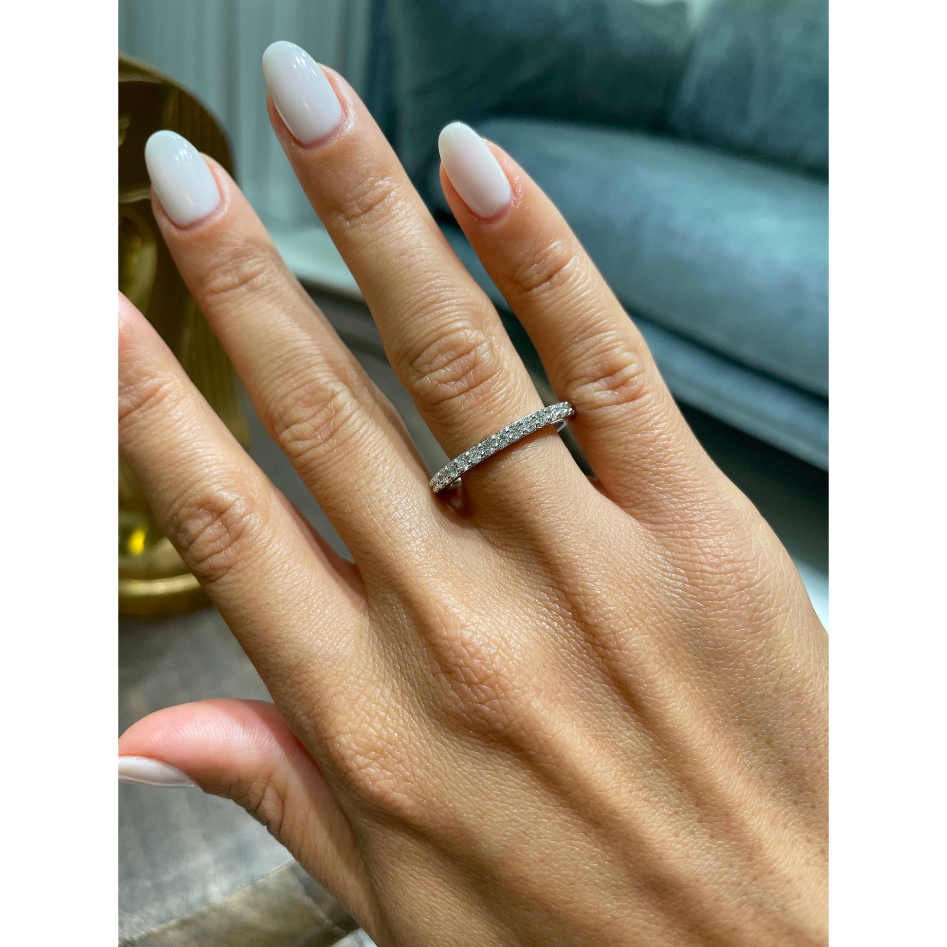 0.5 Carat Round Lab Grown Diamond Half Eternity Wedding Band 14