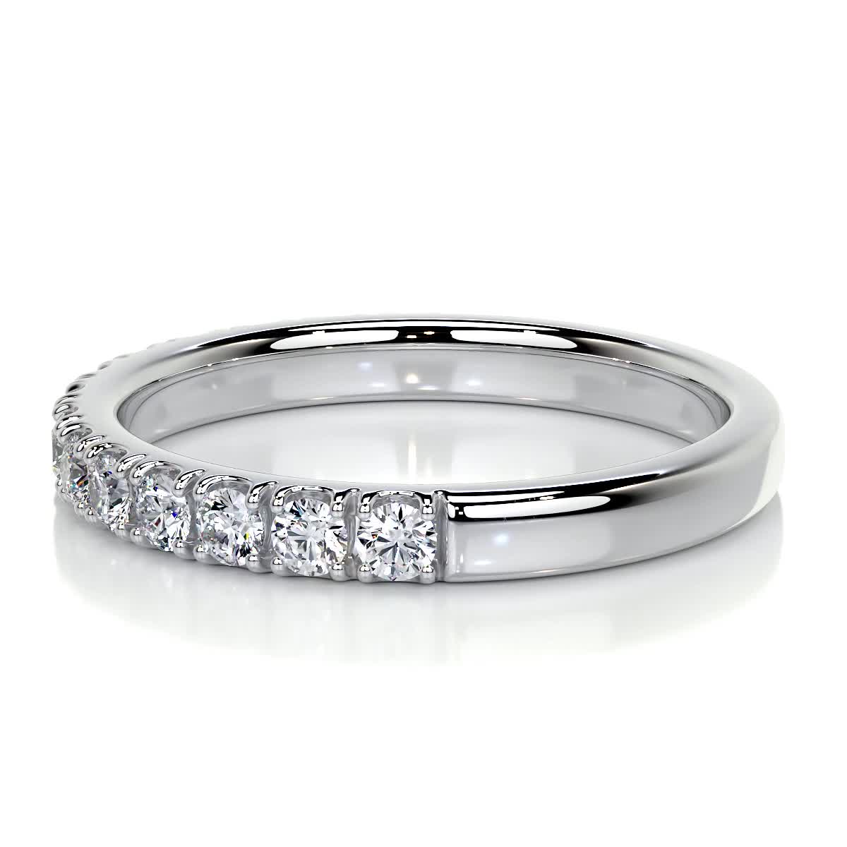 0.5 Carat Round Lab Grown Diamond Half Eternity Wedding Band 6