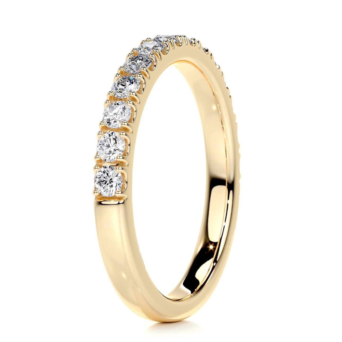 0.5 Carat Round Lab Grown Diamond Half Eternity Wedding Band 9