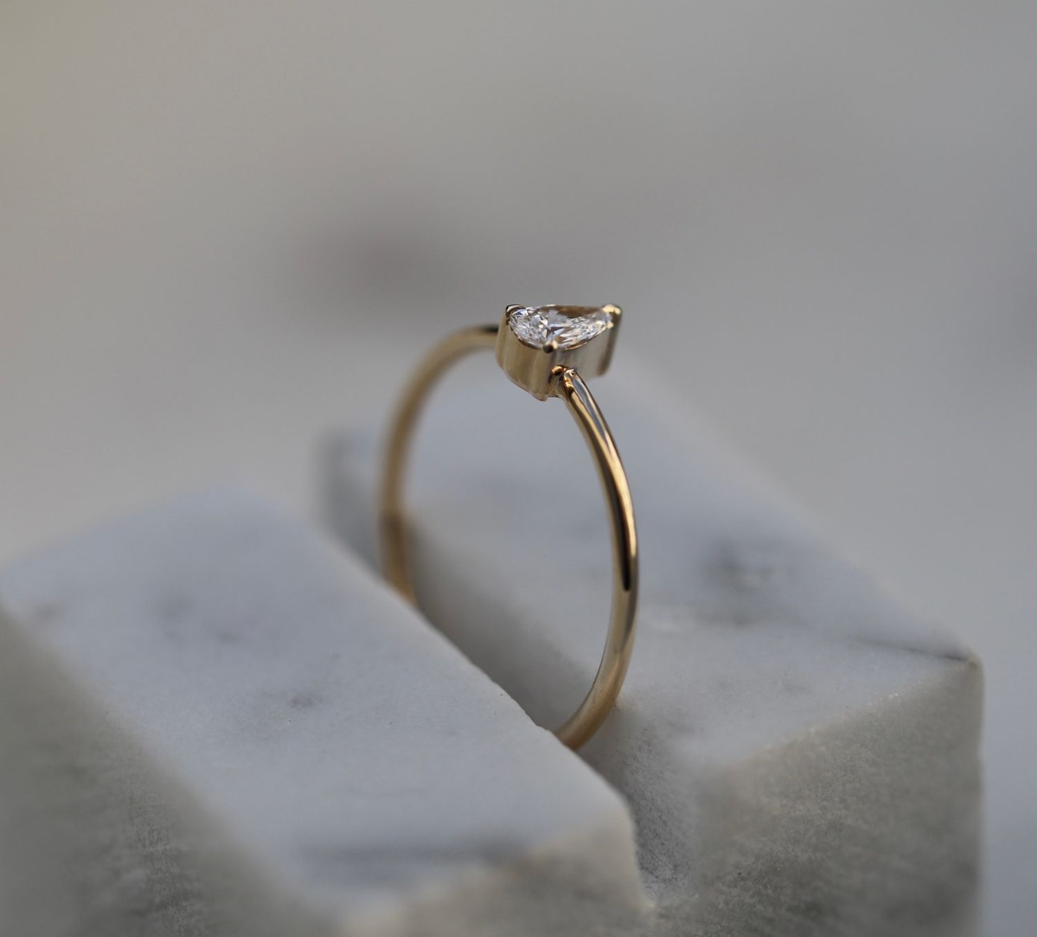 Elegant 0.20 CT Pear Lab-Grown Diamond Solitaire Engagement Ring