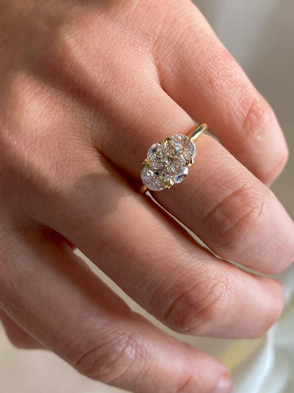 Three Stone-Oval Lab Grown Diamond Engagement Ring