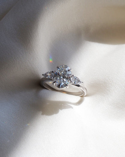Three Stone-Oval Lab Grown Diamond Engagement Ring