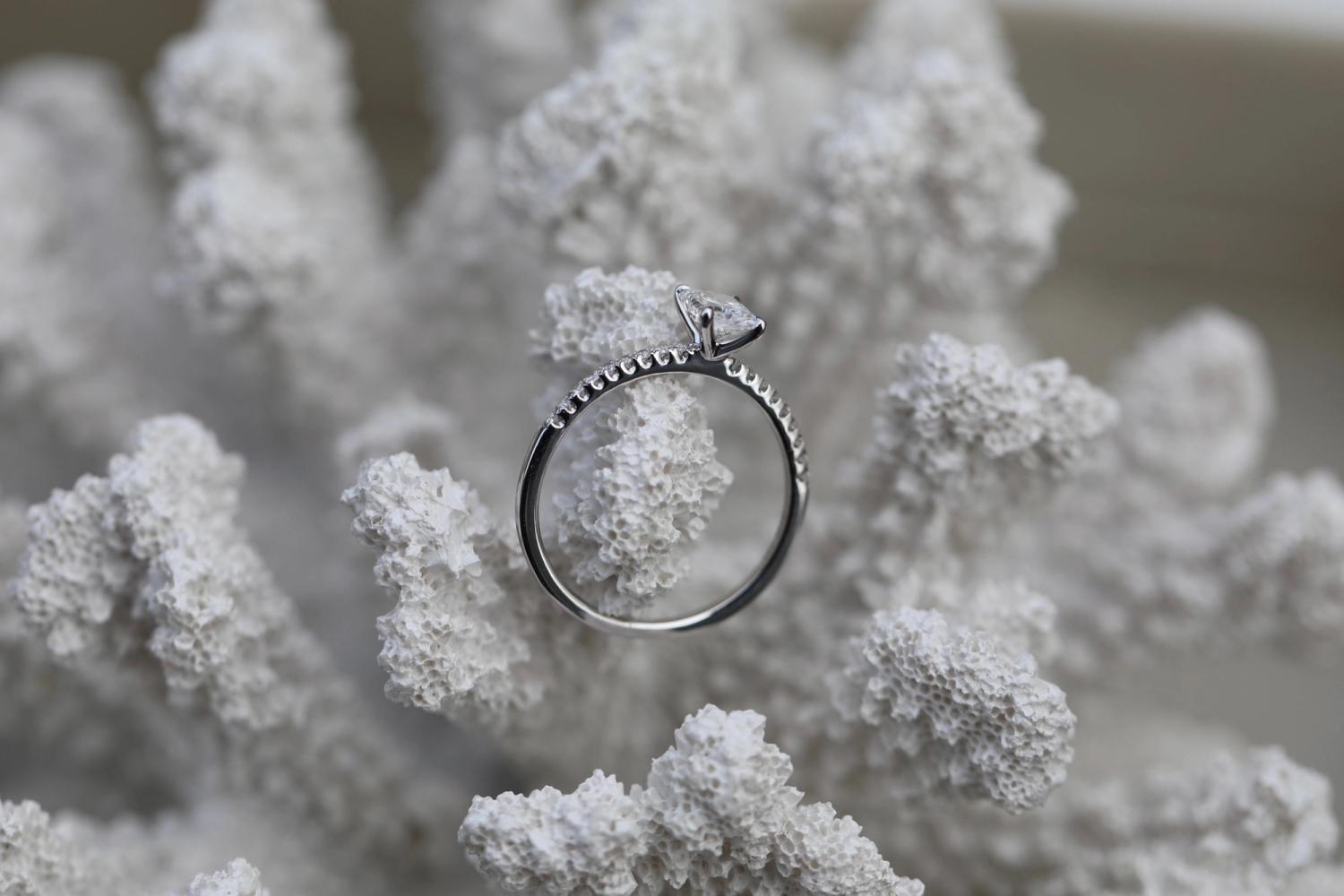 0.7 CT Radiant Cut Lab-Grown Diamond Pave Engagement Ring 4