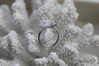 0.7 CT Radiant Cut Lab-Grown Diamond Pave Engagement Ring 4