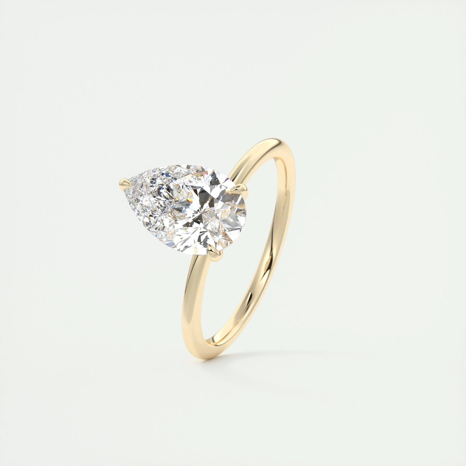 2.0 CT Pear-Shaped Lab Grown Diamond Solitaire Engagement Ring 11