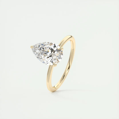 2.0 CT Pear-Shaped Lab Grown Diamond Solitaire Engagement Ring 11