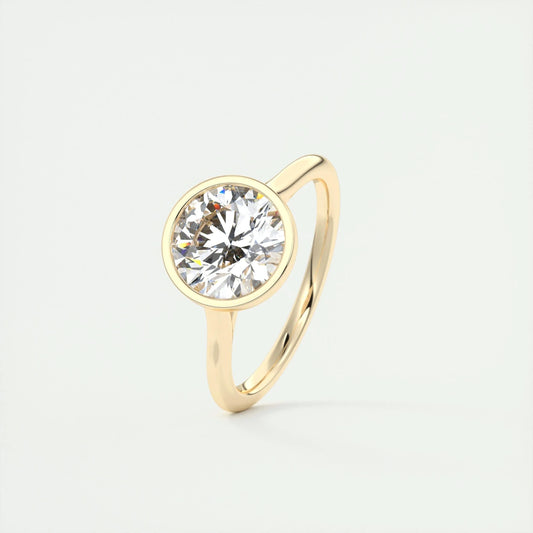 2 CT Round Bezel CVD F/VS1 Diamond Engagement Ring 10