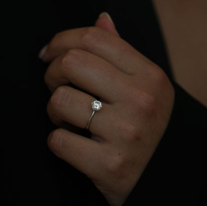 1.0 CT Round Lab-Grown Diamond Solitaire Ring in Classic Gold Setting 5