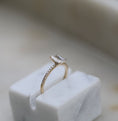 Load image into Gallery viewer, Elegant 0.90 CT Emerald Cut Lab-Grown Diamond Pave Engagement Ring
