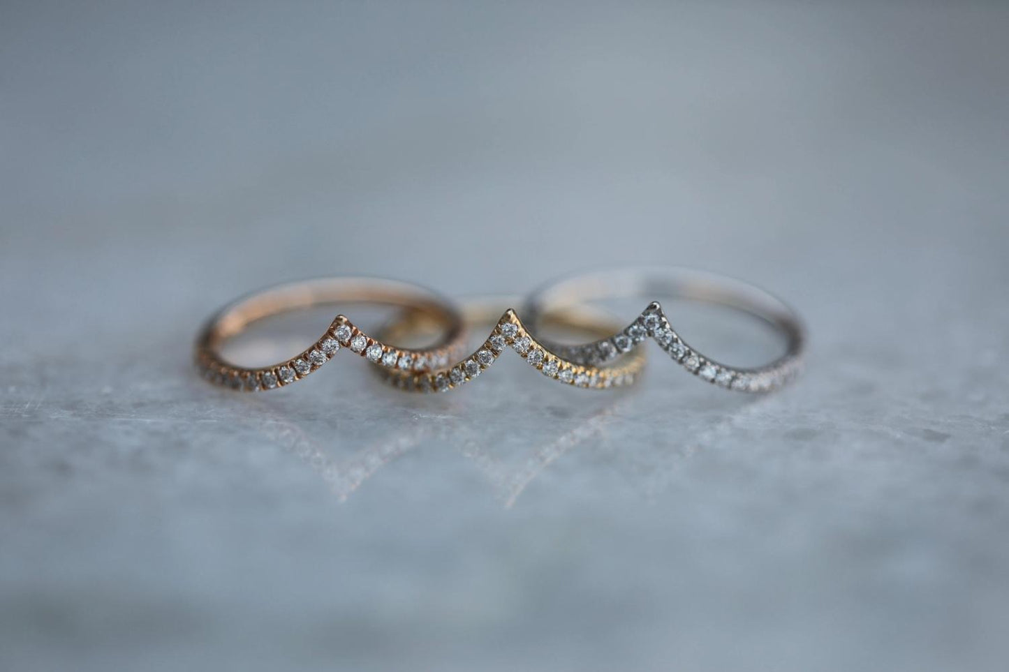 Elegant 0.225 TCW Round Lab-Grown Diamond V-Shaped Wedding Band 10