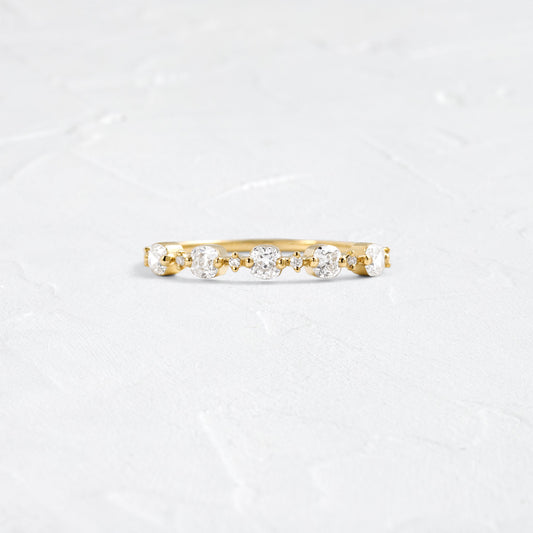 Half Eternity- 0.60 CT Cushion & Round Lab Grown Diamond Wedding Band