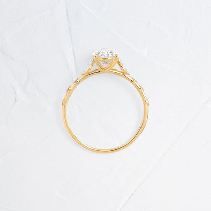 Three Stone & Pave-Oval Lab Grown Diamond Engagement Ring