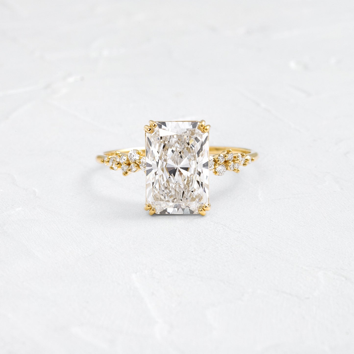 Cluster & Double Prong-Radiant Lab Grown Diamond Engagement Ring