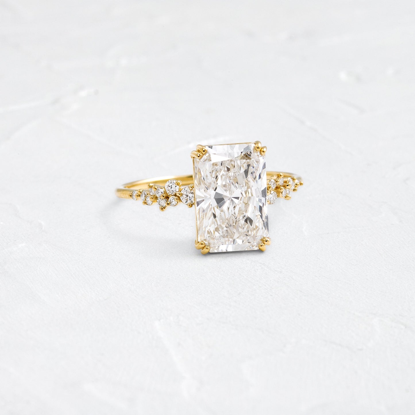 Cluster & Double Prong-Radiant Lab Grown Diamond Engagement Ring