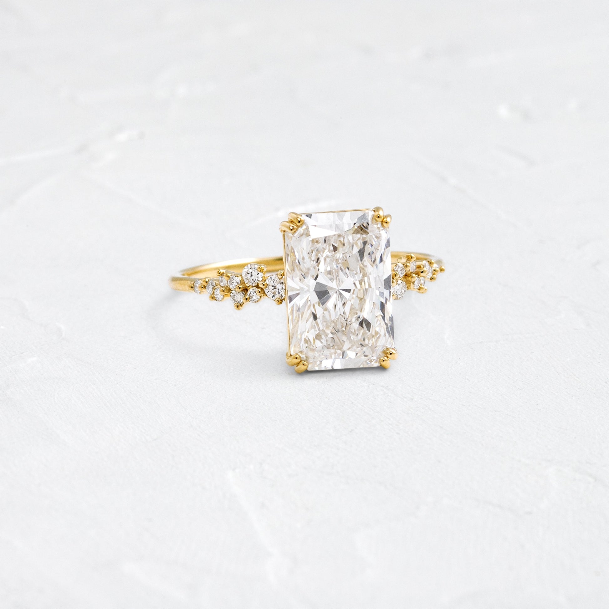 Cluster & Double Prong-Radiant Lab Grown Diamond Engagement Ring